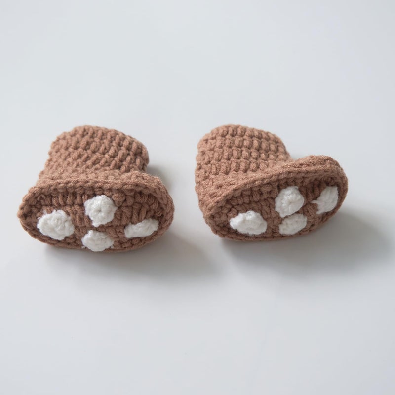 Vemonllas Newborn Photography Props Bear Outfit Photo Prop Bear Hat Diaper Cover Boots Baby Photoshoot Crochet Costume - Image 5
